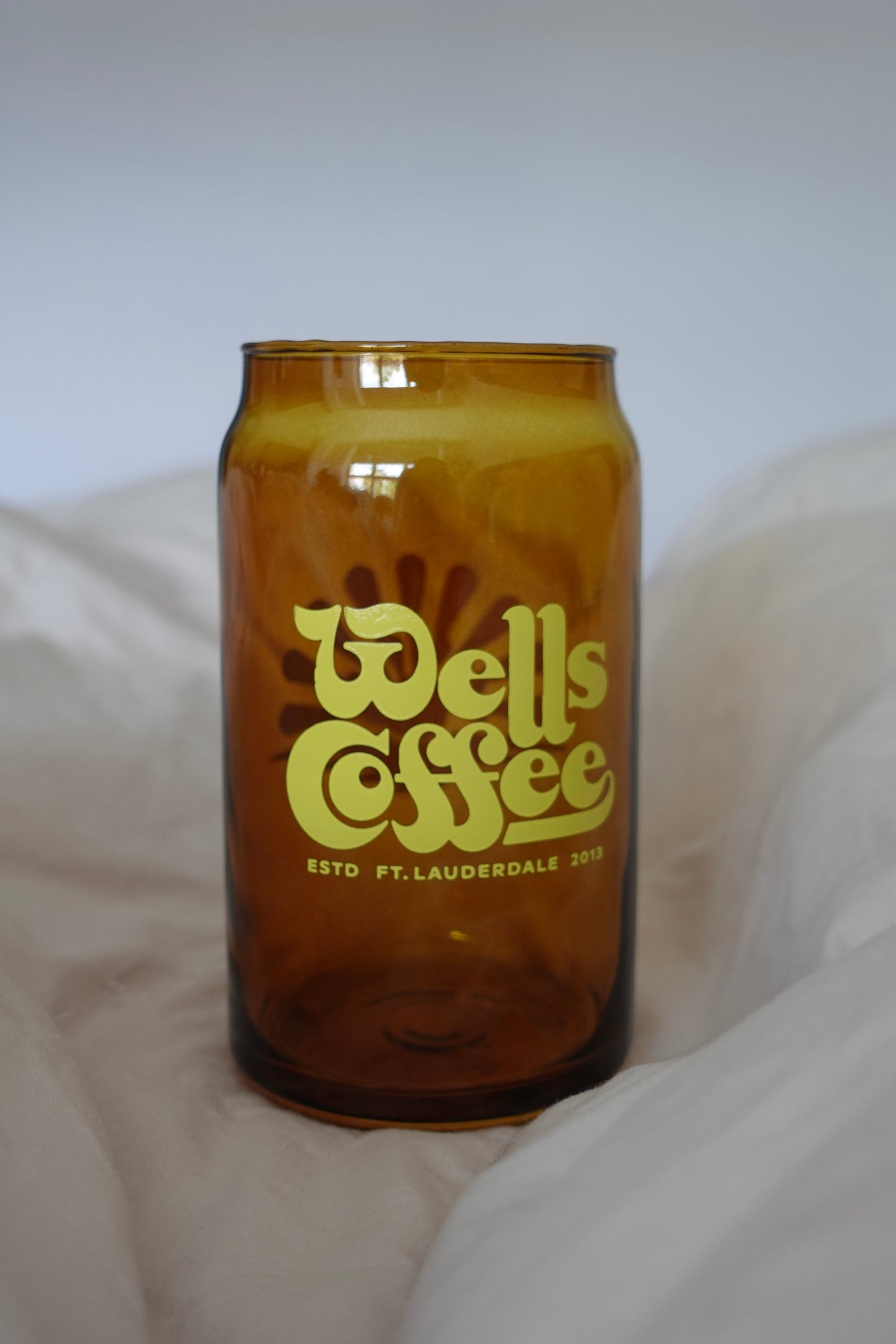 Amber Soda Can Glass