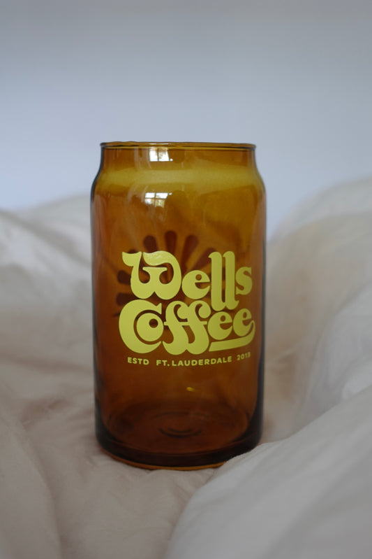 Amber Soda Can Glass